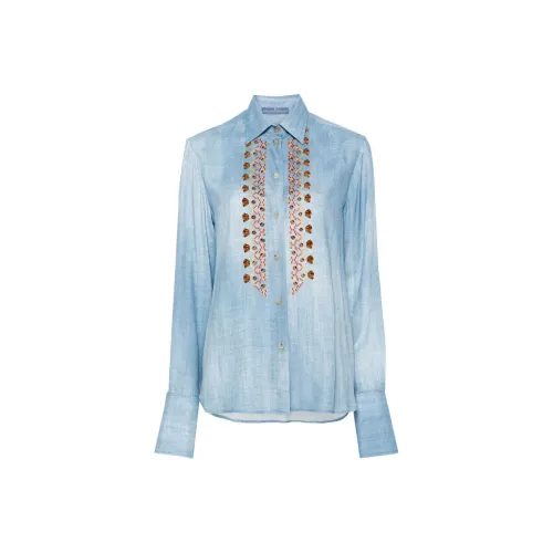 ERMANNO SCERVINO SS24 Рубашка Женская Светло-Синяя