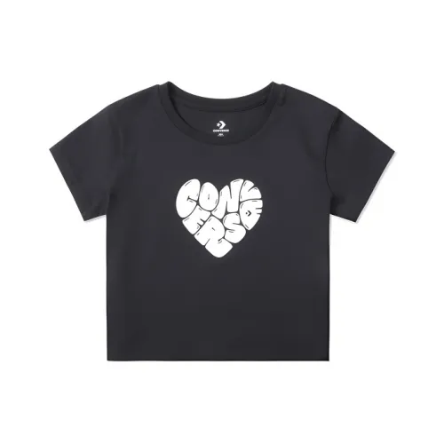 Конверс Обычная T-Рубашка Женская Черная