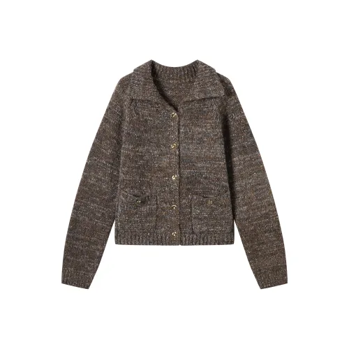 DIALOGUE Свитер Женские Цветочный Кофейный