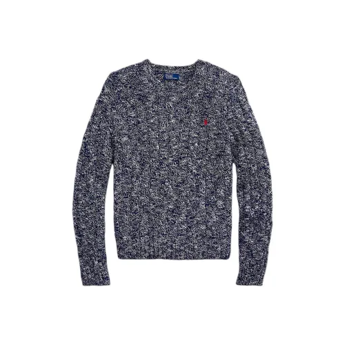 Polo Ralph Lauren Cable KNIT Коврик COTTON CREW Шея Свитер Женские Синий
