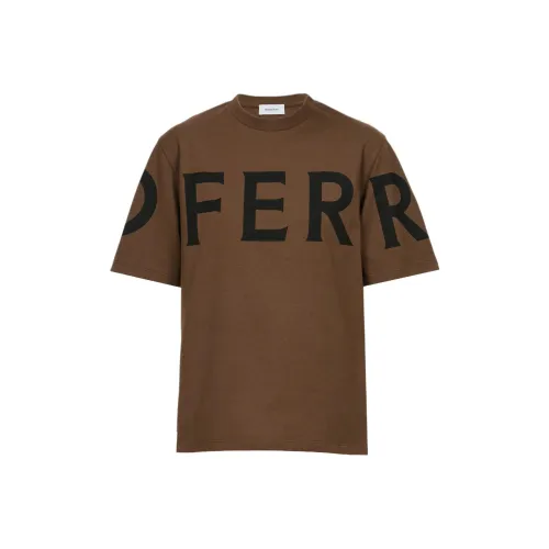 Ferragamo Рукав с оборванным плечом T-рубашка Женская Коричневая
