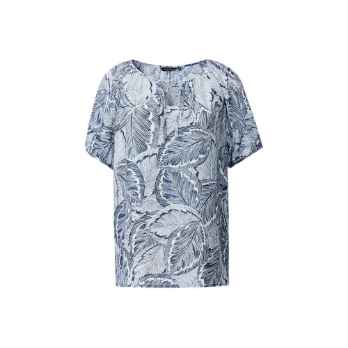Yan Domain T-рубашка Женская С синим цветком