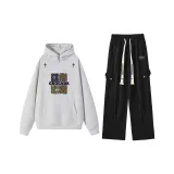 Комплект одежды (Серый топ + Черные штаны Night)