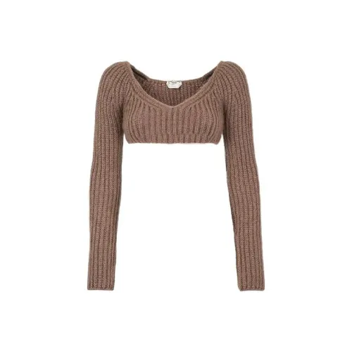 FENDI Коричневый Женские Кашемировые Свитеры