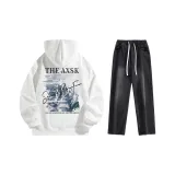 Комплект (белый топ+черные брюки)