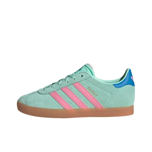 Adidas Originals Gazelle Амортизация Износостойкий Низкий Топ Детские Скейтбординги Мятно-зеленый Подростки