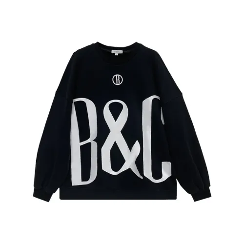 BLACK COLOR Круглый вырез Свободный крой Стандартный Свитшот Унисекс Черный