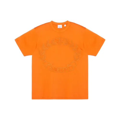 Burberry FW22 Рукав с оборванным плечом T-рубашка Женская Ярко-оранжевая