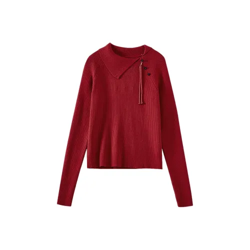 OUNIXUE Красный Женские Свитеры