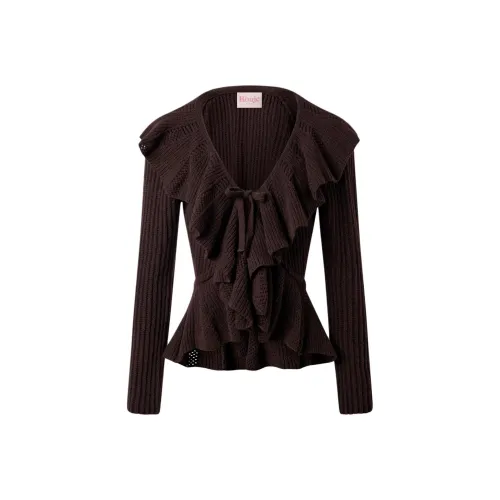 Rouje FW24 MAES Кардиган Свитер Женский Коричневый