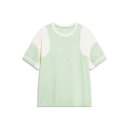 LINING x HZW CF Tracing рукав с оборванным плечом T-рубашка Женская Пена Зеленый