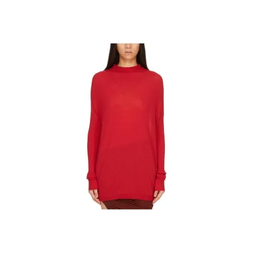 RICK OWENS совместный бренд RO Lido Crater KNIT в Кардинальном Красном Светлый Свитер Женские Красный