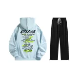 Комплект одежды (Ледниково-синий топ + черные штаны)