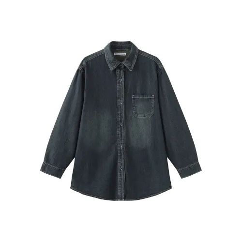 DEBRAND Рубашка Женская Темно-синяя