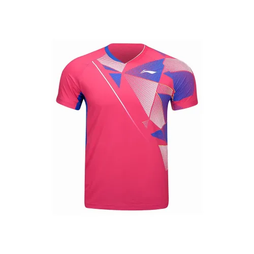 LINING Badminton series Бадминтон Джерси Мужской Яркий Розовый Красный