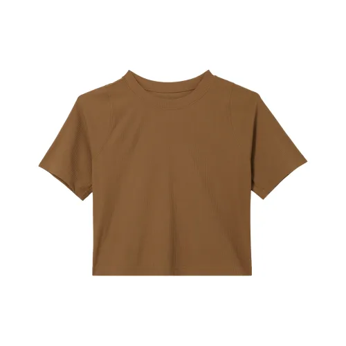 Nike T-Shirt Женская Светлая Британский Коричневый Белый