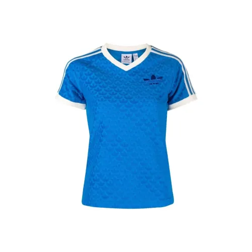 Adidas Originals Adicolor Рукав реглан T-рубашка Женская Синяя