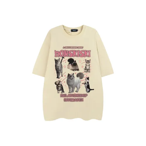 ASW ONLINE Рукав с оборотом T-рубашка Унисекс Абрикос