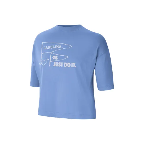 nike Т-рубашка с рукавом женская с эффектом спущенного плеча смелый синий