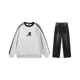 Белый, серый, топсайс, топ + черные штаны