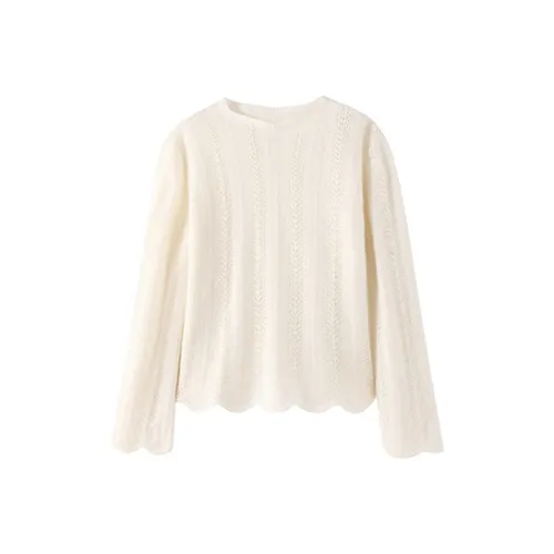 Miss Chipmunk Свитер Женские Cut Out Экрю