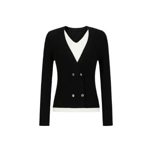 JZ. ANNAKRO Свитер Женский Без рисунка Черный