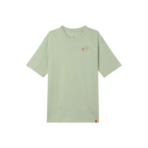 Джордан Рукав с спущенным плечом T-рубашка Женская Зеленая