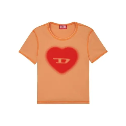 DIESEL SS24 OVAL D Коллекция T Рубашка Женская Оранжевая