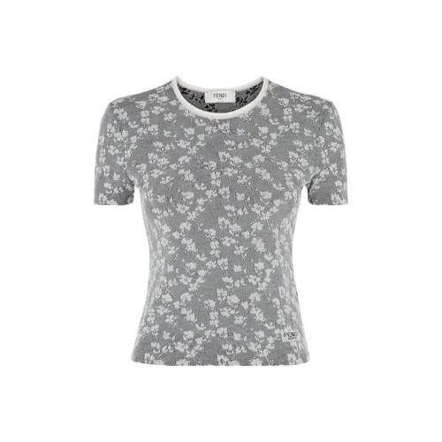 FENDI Стандартная T-рубашка Женская Черная