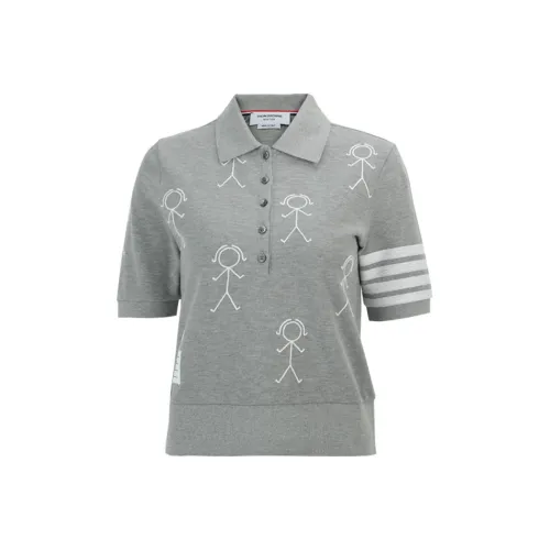 THOM BROWNE Серый Женские Поло