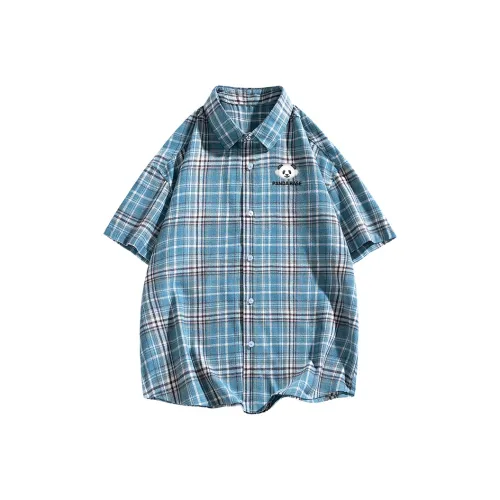 PANDA BASE Синие Унисекс Рубашки