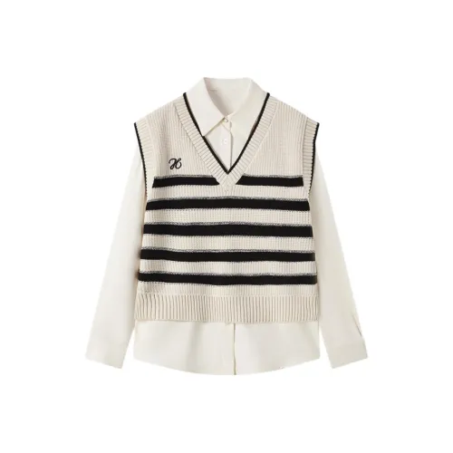 EICHITOO Трикотаж Женский Экрю Полосы