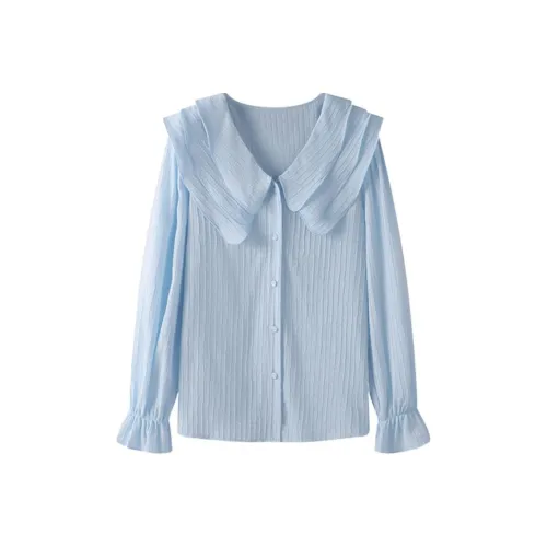 D.SIGN Шепот Синий Женские Рубашки