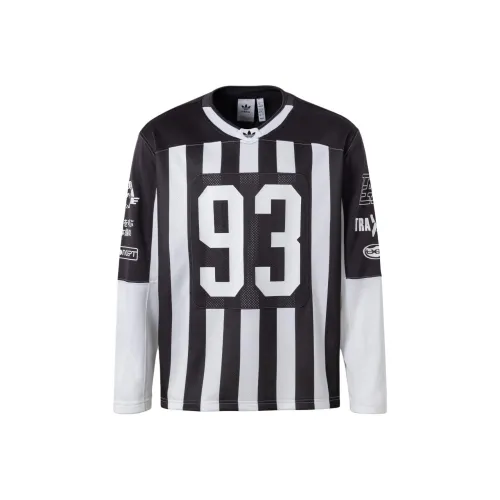 Adidas Originals ADILENIUM SS24 Команда '93 Джерси Футбол Джерси Мужской Черный Белый