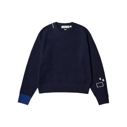 UNIQLO x Anya Hindmarch совместный бренд Свитер Женские Морской синий