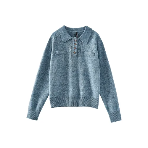 OUNIXUE Свитер Женский Серый Синий