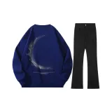 Свитшот Royal Blue + Черные джинсы