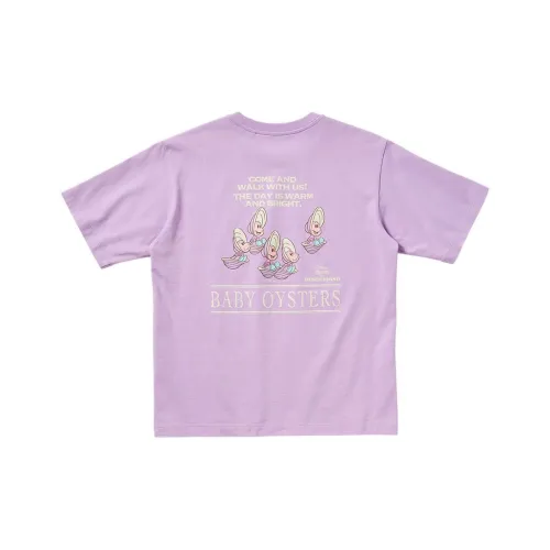 UNIQLO Светло-синий Фиолетовый Женские Футболки