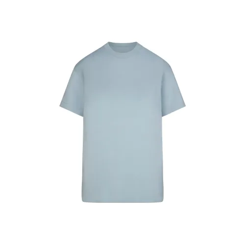 SKIMS Рукав с оборванным плечом T-рубашка Женская Деним Деним