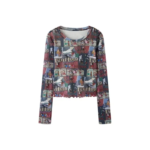 LEDIN x Little Lulu SS24 T Рубашка Женская Темно-Красная