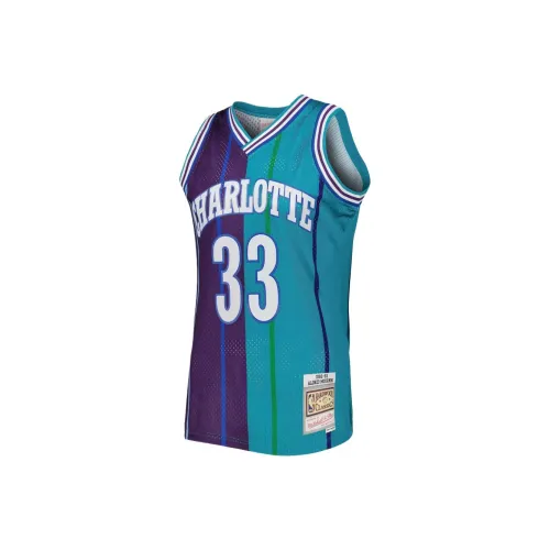 NBA x MITCHELL NESS Charlotte Hornets Alonzo Mourning Баскетбольная Джерси Мужская Циановый Фиолетовый