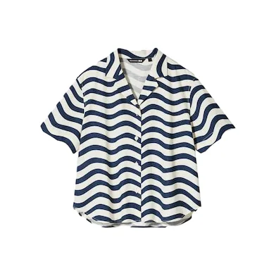 UNIQLO x Marimekko совместная брендированная рубашка Женская Морской синий