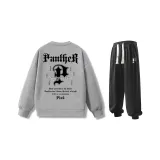 Комплект одежды (Серый свитшот + Черные штаны)