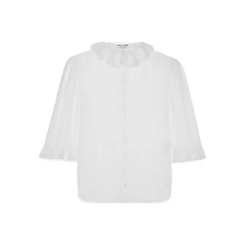 SAINT LAURENT Рубашка Женская Белая