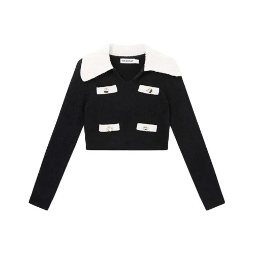 Self Portrait Sweater Women's Black White