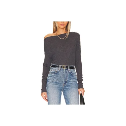 FREE PEOPLE Серые Женские Т-рубашки