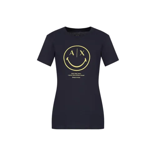 ARMANI EXCHANGE AE ARMANI EXCHANGE X SmileyWorld T-рубашка Женская Морской синий