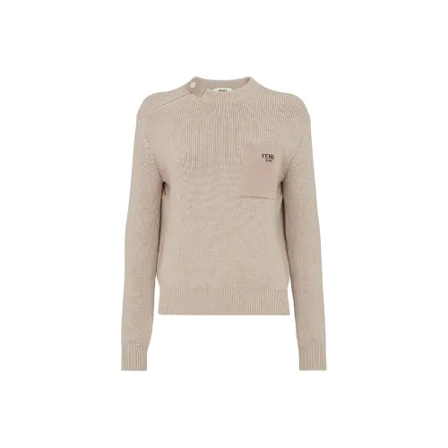 FENDI FW24 Свитер Женский Бежевый
