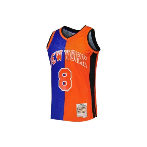 NBA x MITCHELL NESS New York Knicks Лэтрел Спруэлл Баскетбольная Джерси Мужская Синий Оранжевый