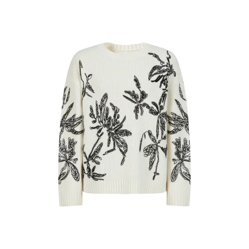 JZ. ANNAKRO Свитер Женский Бежевый Узор Белый